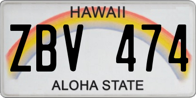 HI license plate ZBV474