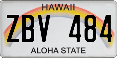 HI license plate ZBV484