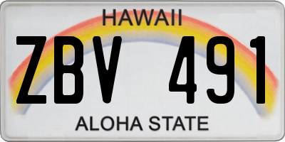 HI license plate ZBV491