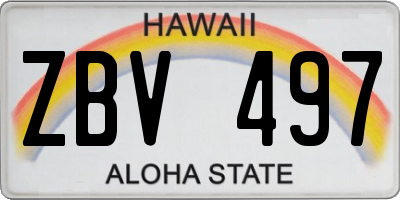 HI license plate ZBV497