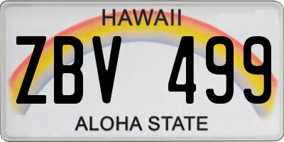 HI license plate ZBV499