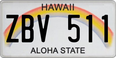 HI license plate ZBV511
