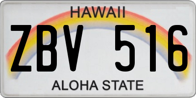 HI license plate ZBV516