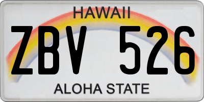 HI license plate ZBV526