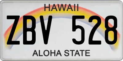 HI license plate ZBV528