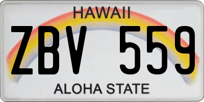 HI license plate ZBV559
