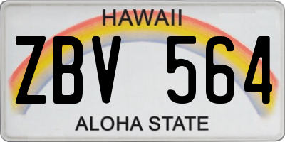 HI license plate ZBV564