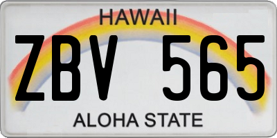 HI license plate ZBV565