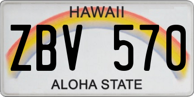 HI license plate ZBV570