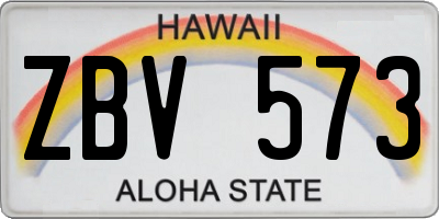 HI license plate ZBV573