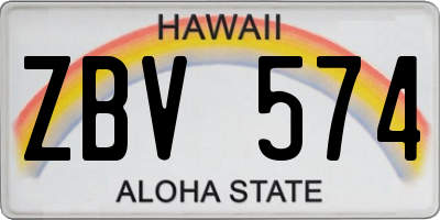 HI license plate ZBV574