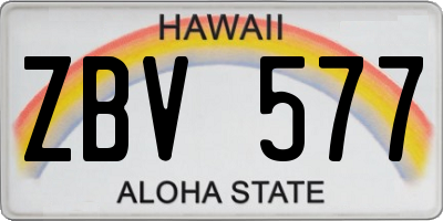 HI license plate ZBV577