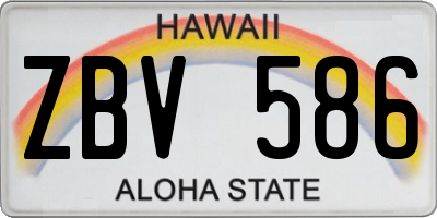 HI license plate ZBV586
