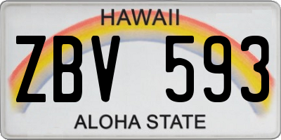 HI license plate ZBV593