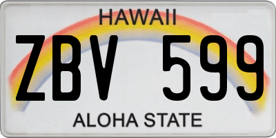 HI license plate ZBV599