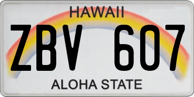 HI license plate ZBV607