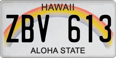 HI license plate ZBV613