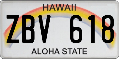 HI license plate ZBV618