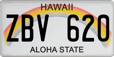 HI license plate ZBV620