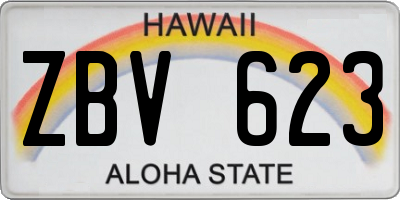 HI license plate ZBV623