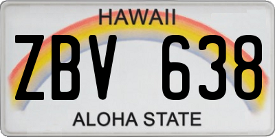 HI license plate ZBV638
