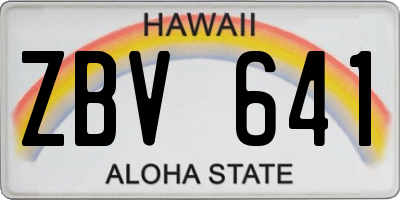 HI license plate ZBV641