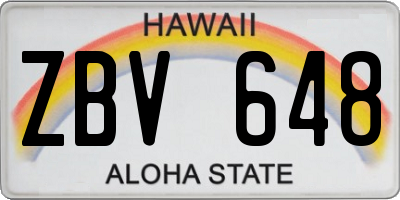 HI license plate ZBV648