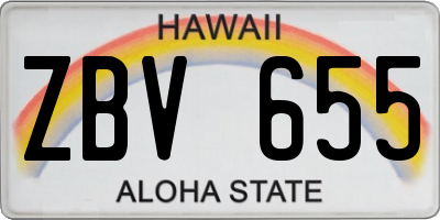 HI license plate ZBV655
