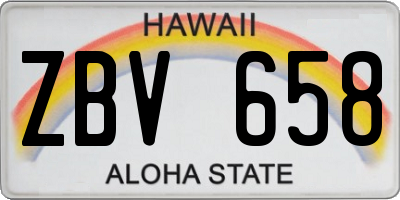 HI license plate ZBV658