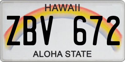 HI license plate ZBV672
