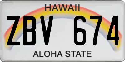 HI license plate ZBV674