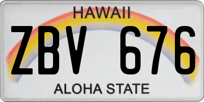 HI license plate ZBV676