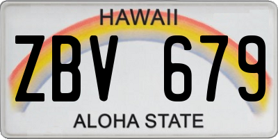 HI license plate ZBV679