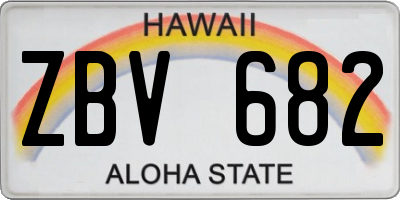 HI license plate ZBV682