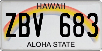 HI license plate ZBV683