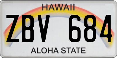 HI license plate ZBV684