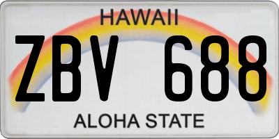 HI license plate ZBV688
