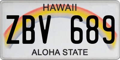 HI license plate ZBV689
