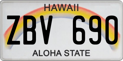 HI license plate ZBV690