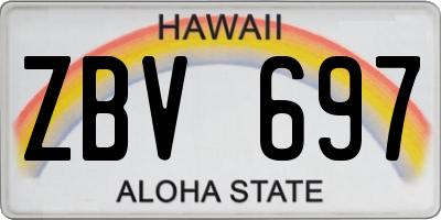 HI license plate ZBV697