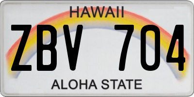 HI license plate ZBV704