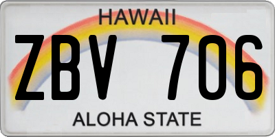 HI license plate ZBV706