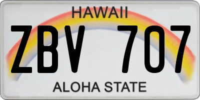 HI license plate ZBV707