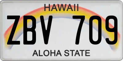 HI license plate ZBV709