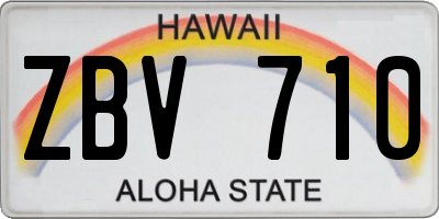 HI license plate ZBV710