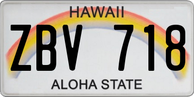 HI license plate ZBV718