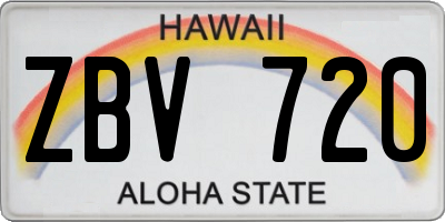 HI license plate ZBV720