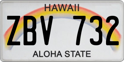 HI license plate ZBV732