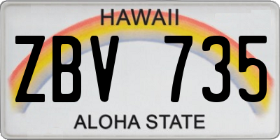 HI license plate ZBV735