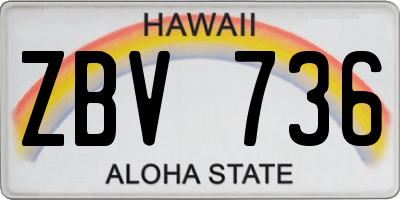 HI license plate ZBV736